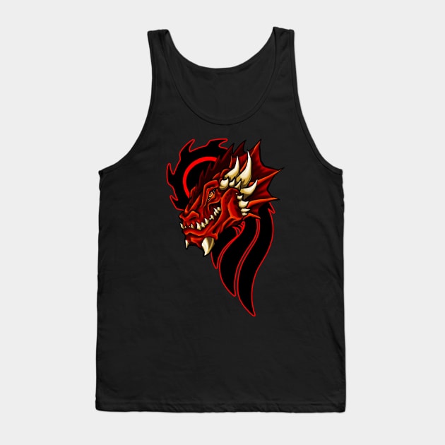 Red Dragon Tribal Tattoo Art Tank Top by McCragge